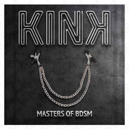 KINK Double Chain Nipple Clamps Silver 20/23 cm Adjustable Metal Design