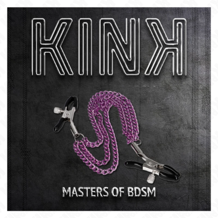 KINK Nipple Clamp Set with Triple Chain Purple Adjustable 20/23/28 cm