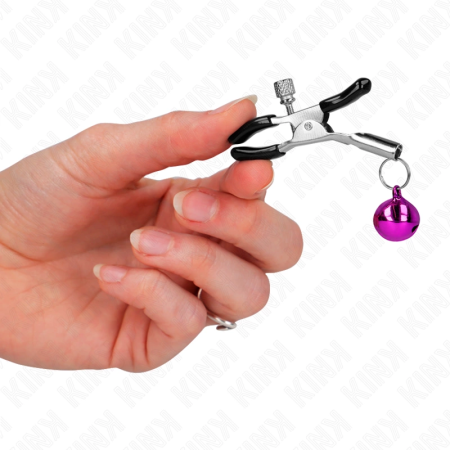 KINK Purple Bell Nipple Clamp 6cm - Adjustable Metal Accessory