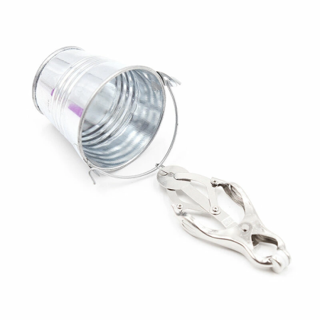 OHMAMA Metal Nipple Clamps with Buckets - Adjustable, Nickel-Free Design