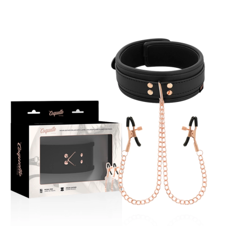 Coquette Chic Desire Vegan Leather Collar with Adjustable Chain Clips