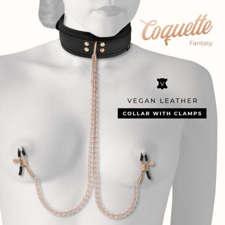 Coquette Chic Desire Vegan Leather Collar with Adjustable Chain Clips
