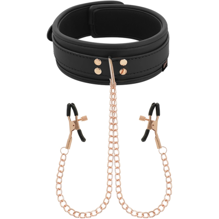 Coquette Chic Desire Vegan Leather Collar with Adjustable Chain Clips