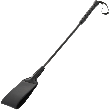 Darkness Fetish Black Wide Whip 53cm - Durable PVC, Ergonomic Handle