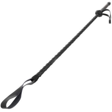 Darkness Leather Riding Crop 60cm - Precision Impact Tool, Black