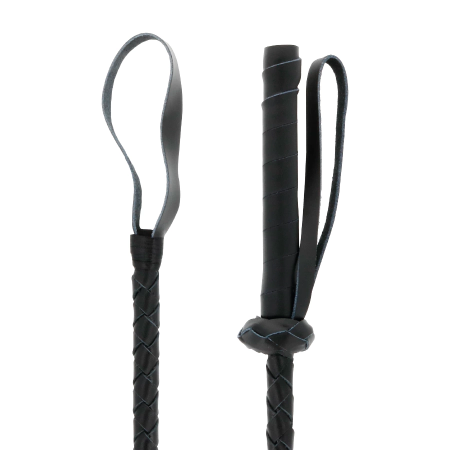Darkness Leather Riding Crop 60cm - Precision Impact Tool, Black