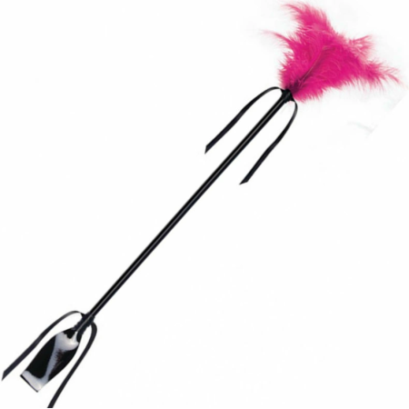 Secret Play Black & Fuchsia Paddle with Feather Tip - Dual-Ended Accessory