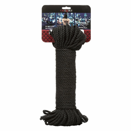 CalExotics Scandal Black Bondage Rope 50m - Durable Cotton Blend Restraint