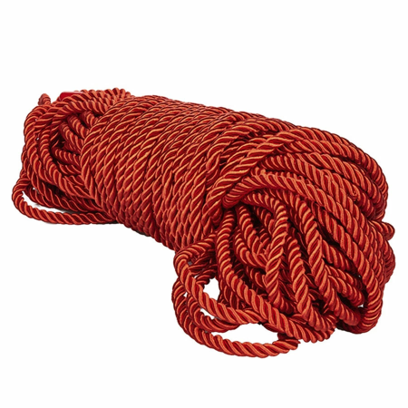 CalExotics Scandal Red Bondage Rope 30m - Silky Cotton Blend, Durable