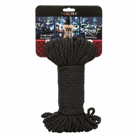 CalExotics Scandal Black 30m Bondage Rope - Soft Cotton & Polyester Blend