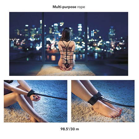 CalExotics Scandal Black 30m Bondage Rope - Soft Cotton & Polyester Blend