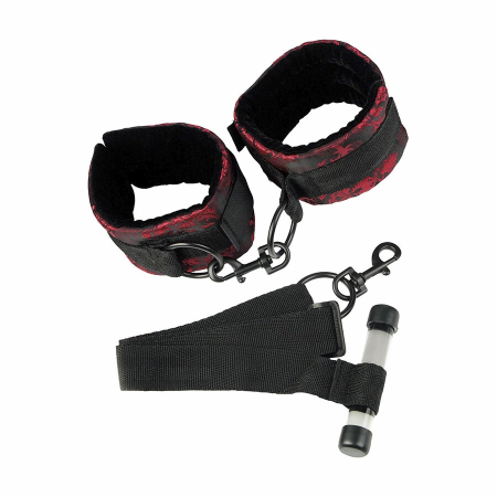 CalExotics Scandal Door-Restraint Handcuffs Black-Red Adjustable 73.75cm