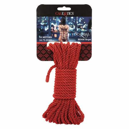 CalExotics Scandal Red Bondage Rope 10m - Soft Cotton-Polyester, Durable