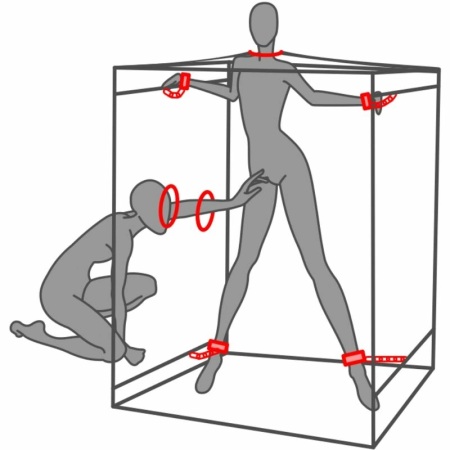 SECRET DOME KINK CLUB Cabin SCANDALE Black & Red Modular Restraint Set