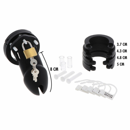 Hidden Desire Extreme Silicone Chastity System Size L Black 9cm