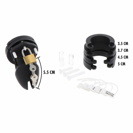 Hidden Desire Extreme Silicone Chastity System S Black 6.5cm