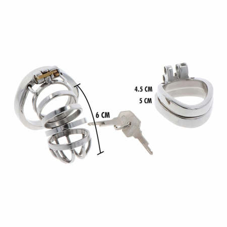 Hidden Desire Extreme Metal Chastity System, Adjustable, 7.9 cm, Silver
