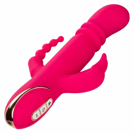 CalExotics Jack Rabbit Signature Heated Silicone Triple Fantasy Pink