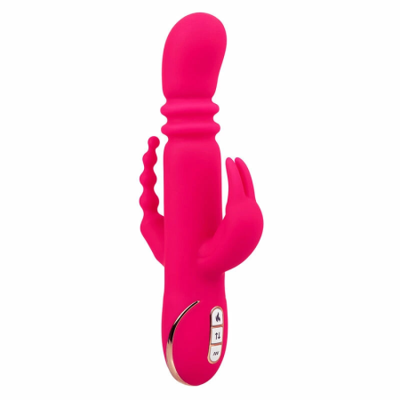 CalExotics Jack Rabbit Signature Heated Silicone Triple Fantasy Pink