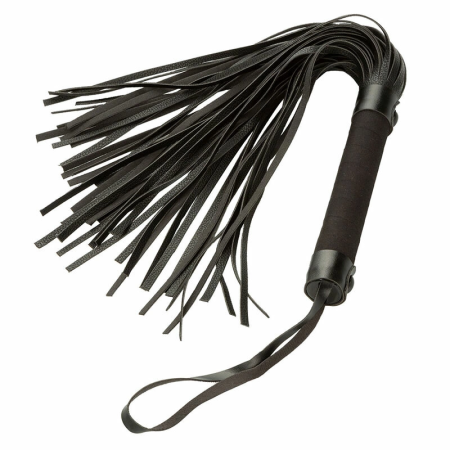 CalExotics Nocturnal Leather Flogger Black - Precision Handle & Soft Straps