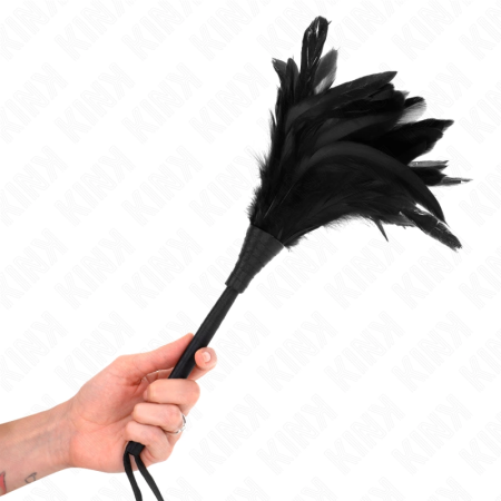 KINK Black Horn-Shaped Feather Teaser 36cm - Elegant Sensory Duster