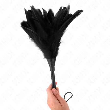 KINK Black Horn-Shaped Feather Teaser 36cm - Elegant Sensory Duster