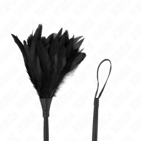 KINK Black Horn-Shaped Feather Teaser 36cm - Elegant Sensory Duster