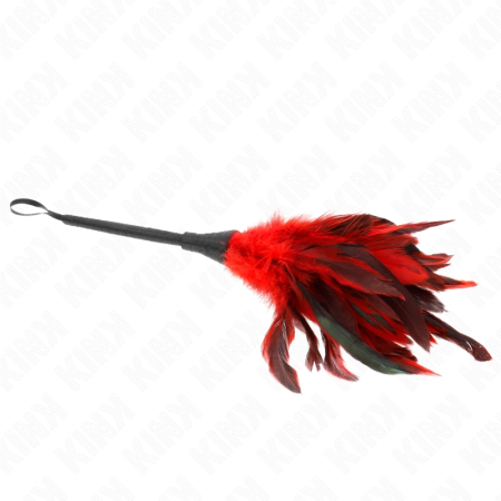 KINK Red Horn-Shape Feather Sensory Duster 36cm - Soft Touch, Elegant Design