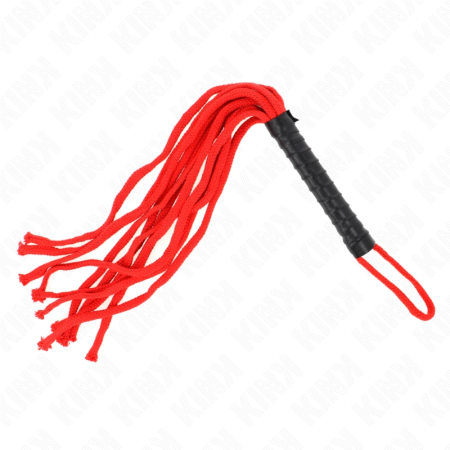 KINK Rojo Rope Whip 56 cm - Durable Multi-Tail Impact Tool, Red