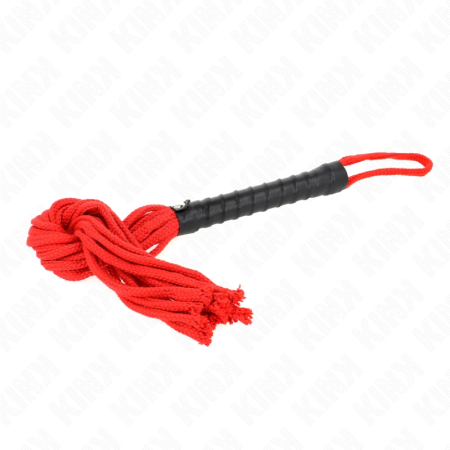 KINK Rojo Rope Whip 56 cm - Durable Multi-Tail Impact Tool, Red