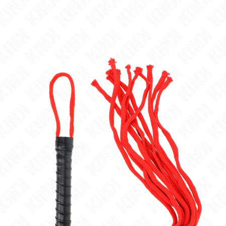 KINK Rojo Rope Whip 56 cm - Durable Multi-Tail Impact Tool, Red