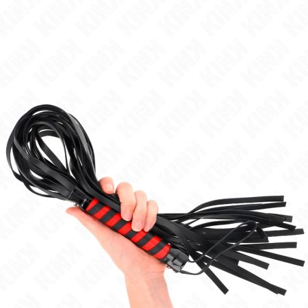 KINK Long Striped Impact Whip 70 cm - Black & Red, Durable Design