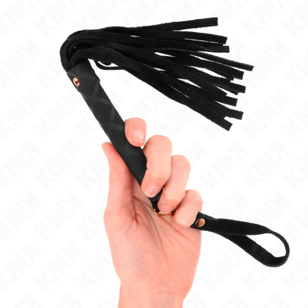 KINK Black Suede Mini Whip 30cm - Elegant Faux Leather Impact Tool
