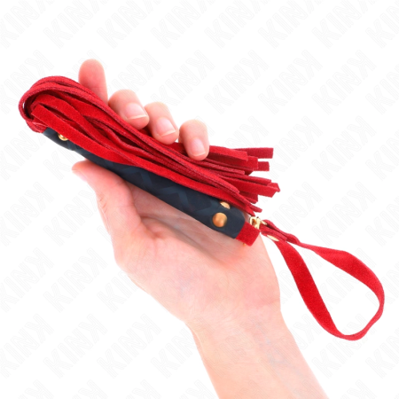 KINK Red Suede Mini Whip 30cm - Compact Impact Tool with Soft Finish