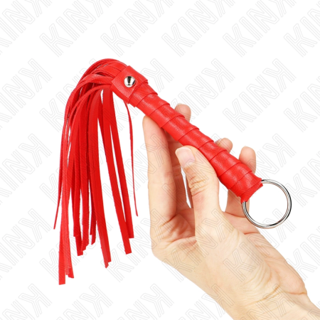 KINK Simple Mini Red Whip 28cm - Compact Faux Leather Impact Tool