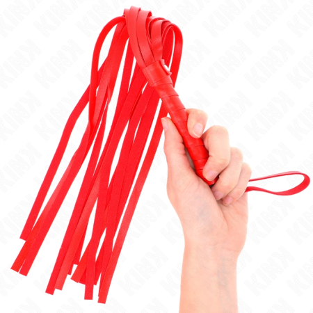 KINK Simple Red Whip 45 cm - Durable Faux Leather, Ergonomic Handle