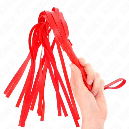 KINK Simple Red Whip 45 cm - Durable Faux Leather, Ergonomic Handle