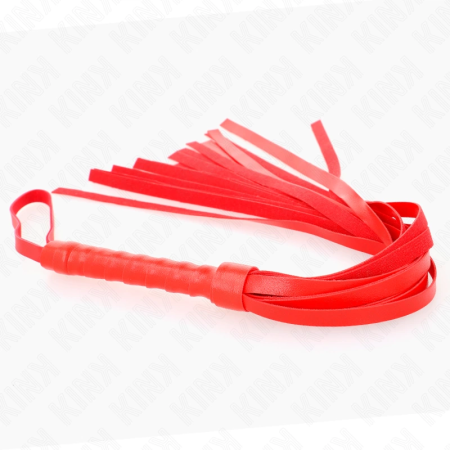 KINK Simple Red Whip 45 cm - Durable Faux Leather, Ergonomic Handle