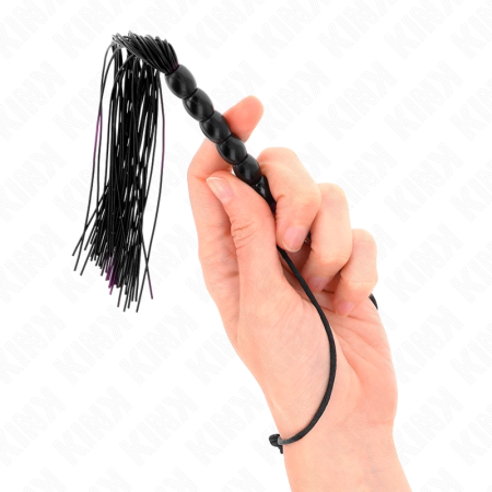 KINK Mini Silicone Whip Black 26cm - Compact Impact Tool with 6 Beads