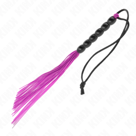 KINK Mini Silicone Whip with 6 Purple Beads 26cm - Flexible Impact Tool