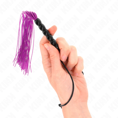 KINK Mini Silicone Whip with 6 Purple Beads 26cm - Flexible Impact Tool