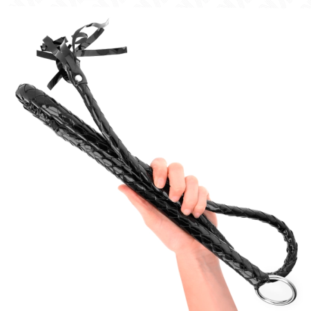 KINK Long Shiny PVC Whip 138 cm - Black Precision Impact Tool