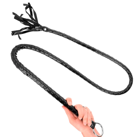 KINK Long Shiny PVC Whip 138 cm - Black Precision Impact Tool