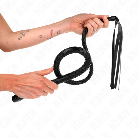 KINK Long Whip with Beads 110 cm - Professional Impact Tool, Black