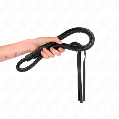 KINK Long Whip with Beads 110 cm - Professional Impact Tool, Black