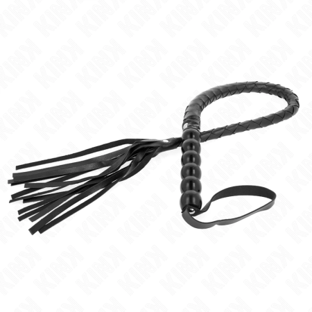 KINK Beaded Snake Whip 80 cm - Professional Impact Toy, Black