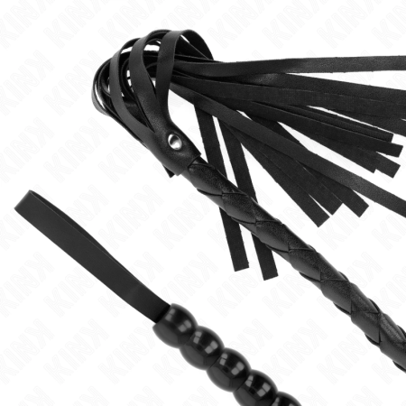 KINK Beaded Snake Whip 80 cm - Professional Impact Toy, Black