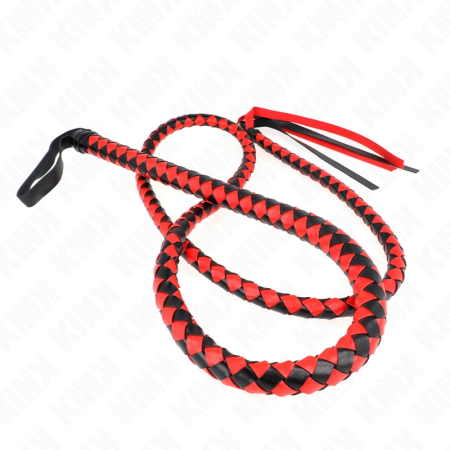 KINK Red Long Snake Whip 210 cm - Flexible Faux Leather Impact Model