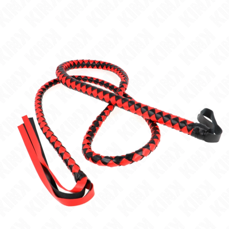 KINK Red Long Snake Whip 210 cm - Flexible Faux Leather Impact Model