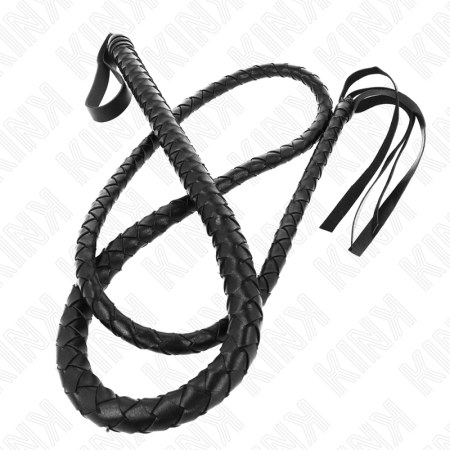 KINK Long Black Snake Whip 210 cm - Premium Flexible Leather Model
